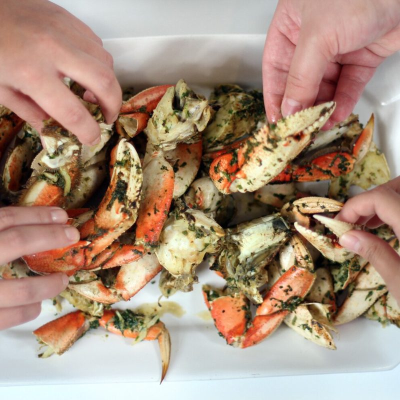 Grilled Dungeness crab.