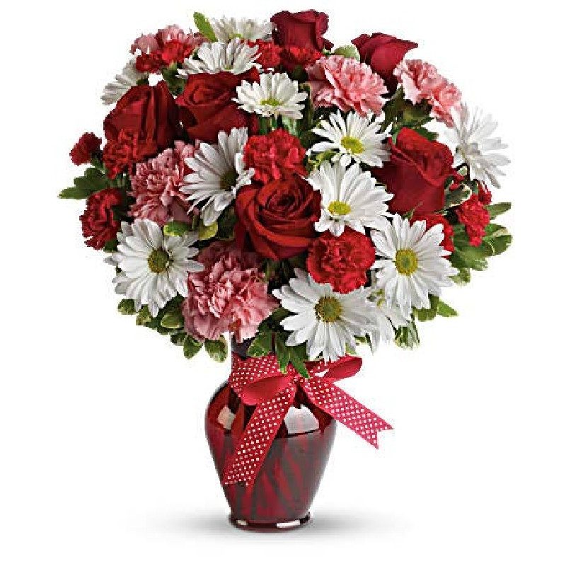 Teleflora Hugs and Kisses Bouquet with Red Roses.