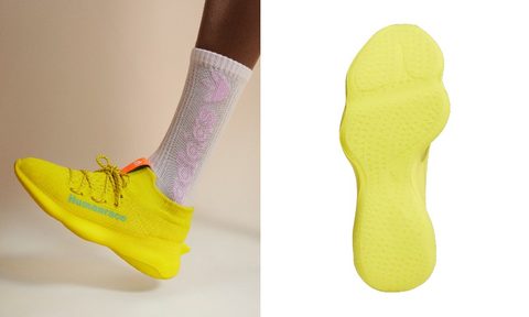 adidas and Pharrell Williams' new Shock Yellow silhouette on the Humanrace Sičhona.
