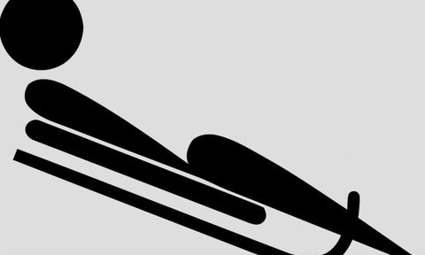 Symbol of winter olympics luge.