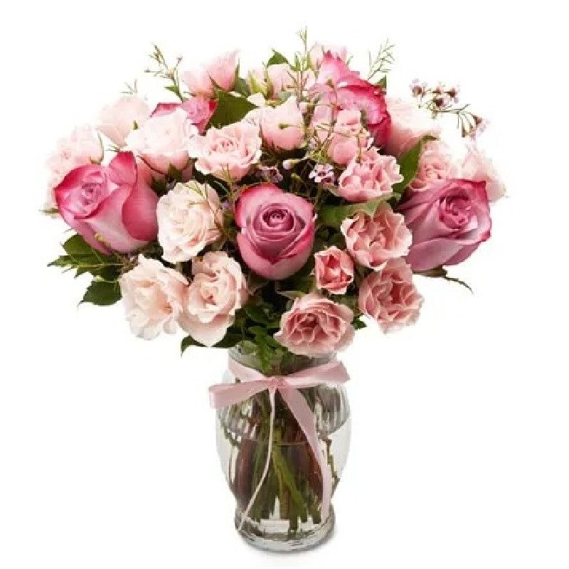 Pink and white flowers from SendFlowers.com.