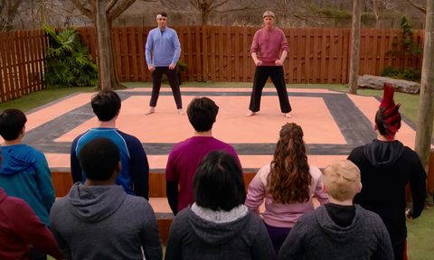 Ralph Macchio (left) and William Zabka (right) as Daniel LaRusso and Johnny Lawrence in 'Cobra Kai.'