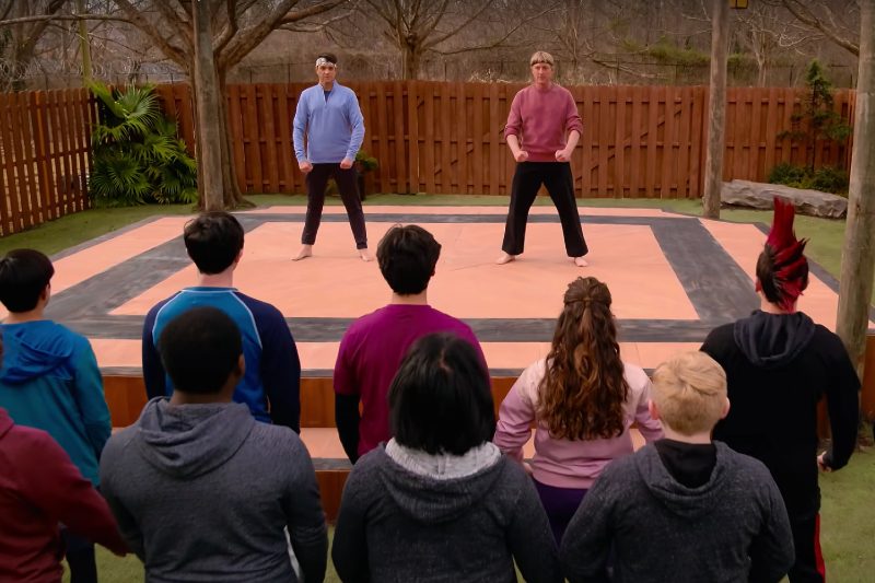 Ralph Macchio (left) and William Zabka (right) as Daniel LaRusso and Johnny Lawrence in 'Cobra Kai.'