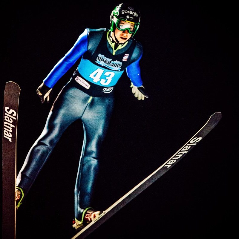 Ski jumper with perfect form.