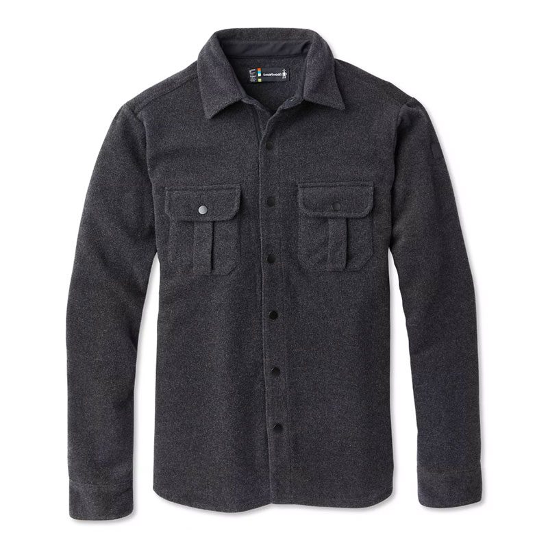 Smartwool Anchor Line Shirt Jacket in gray on a white background.