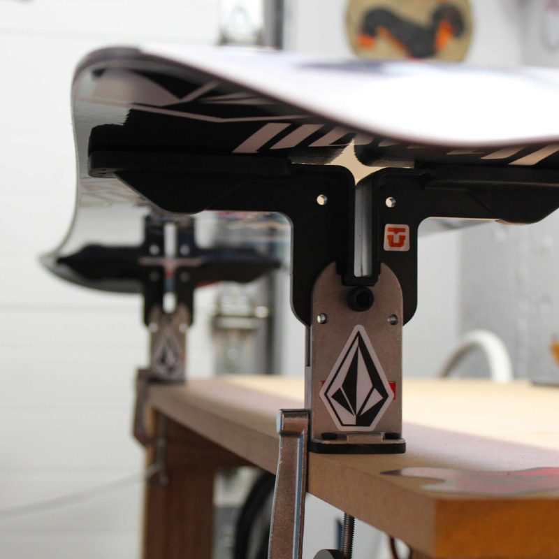 Snowboard ready to wax