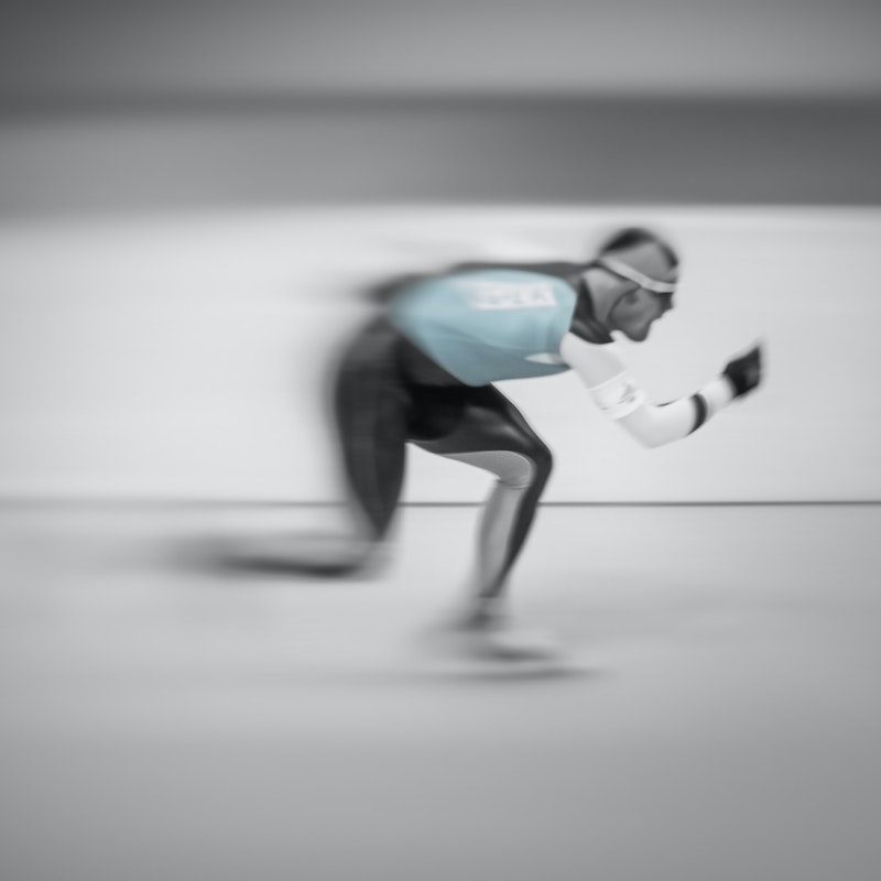 Speed skater at the Olympics.