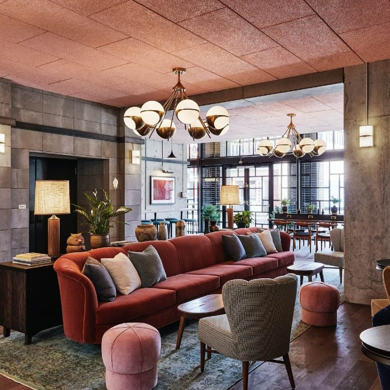 The interior of the Hoxton Hotel.