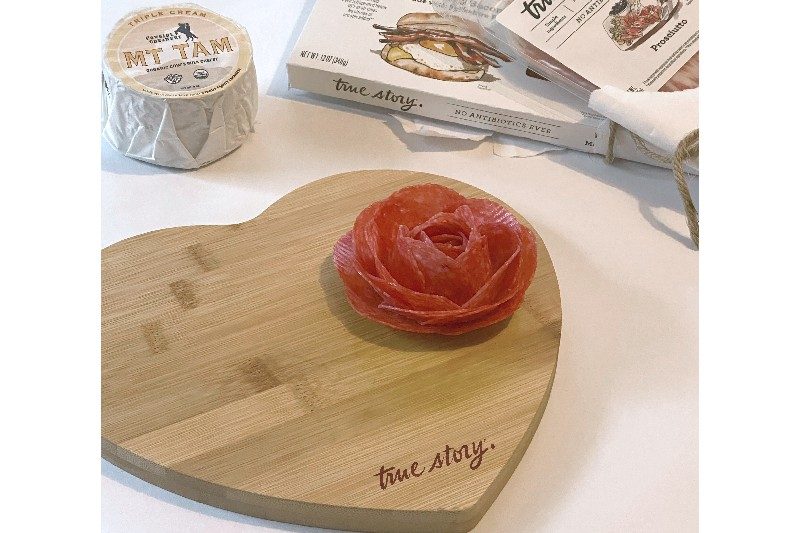 True Story Foods Valentine's Day Charcuterie board.