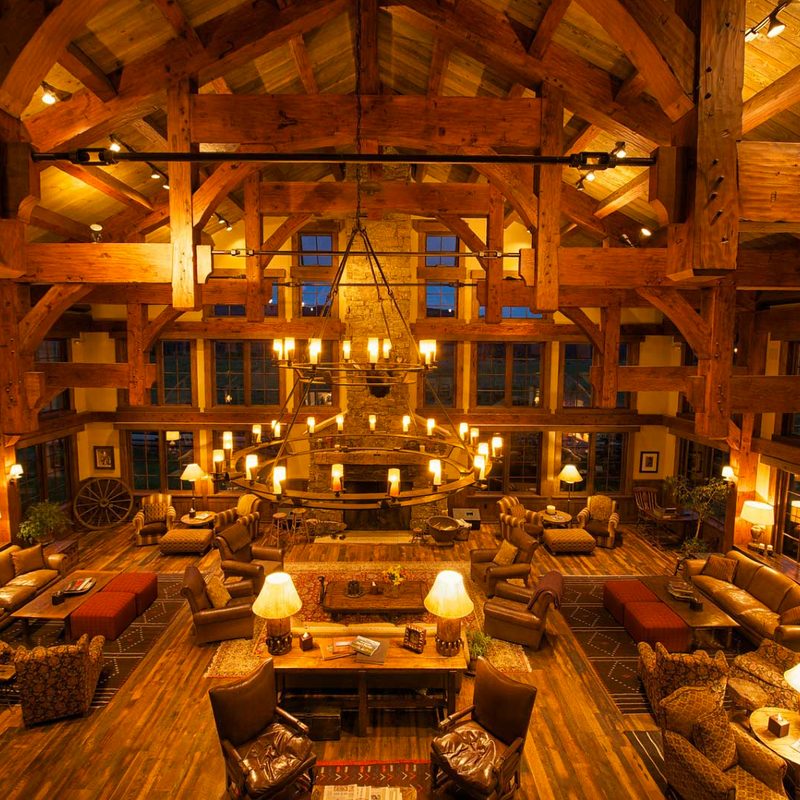 Wooden interior of Vista Verde, Colorado