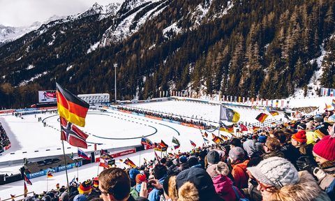 Winter olympics biathlon arena.