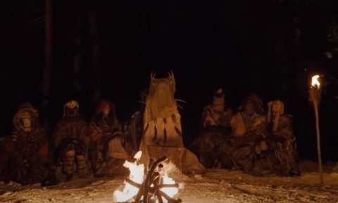 Showtime's 'Yellowjackets' soccer team at a feral council after a plane crash left them stranded in the woods.