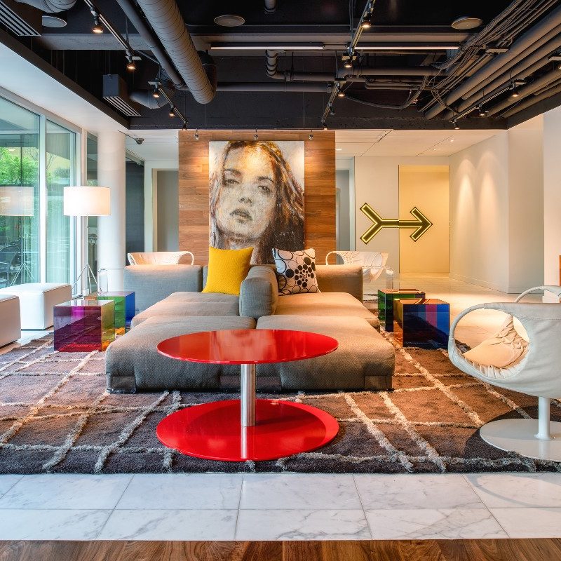 The lobby of Hotel Zags.