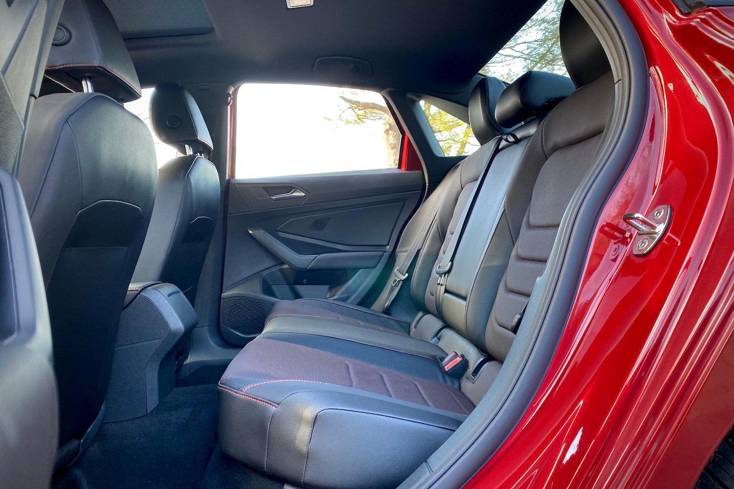 2022 Volkswagen Jetta GLI rear seats from the driver's side.