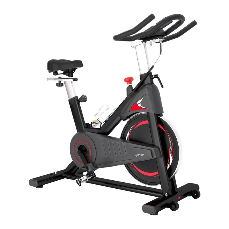 A sleek Advenor Magnetic Resistance Exercise Bike on plain background.