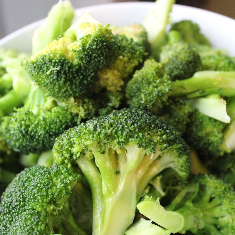 Bowl of raw broccoli
