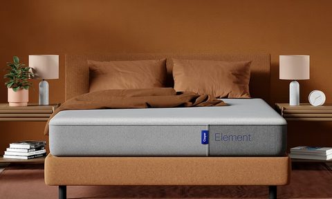 Casper Element mattress queen size on a platform.