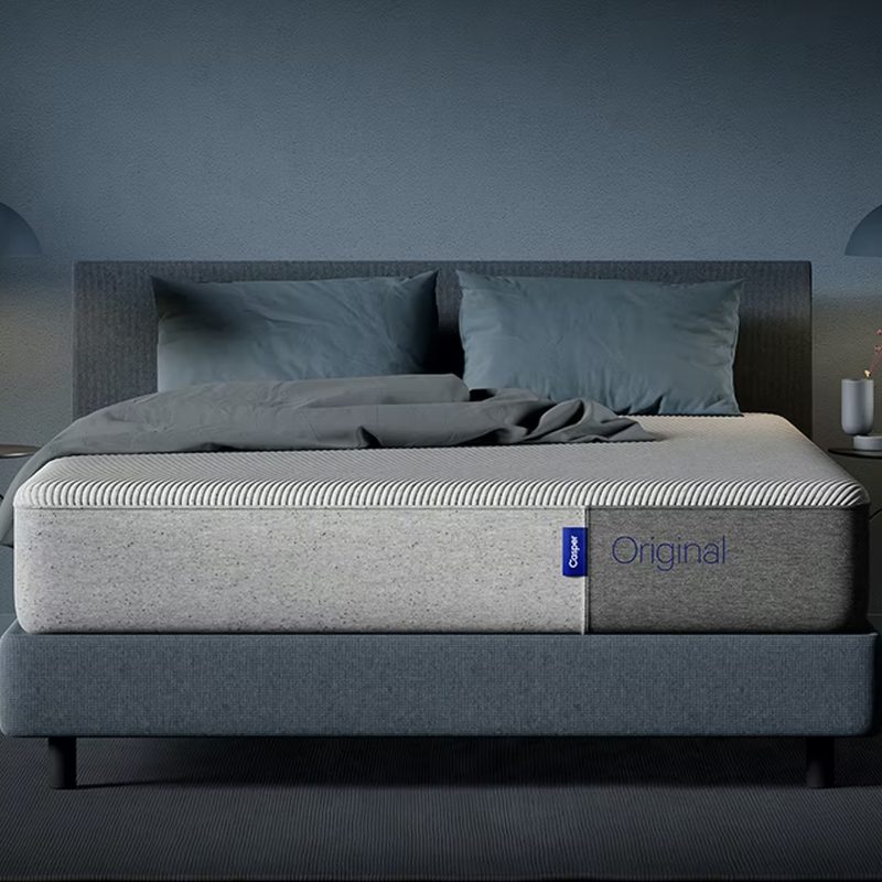 Casper Original mattress queen size on a platform.
