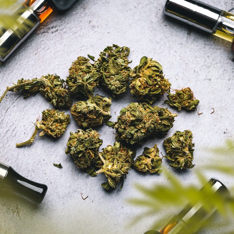 CBD flower and vape pens. 