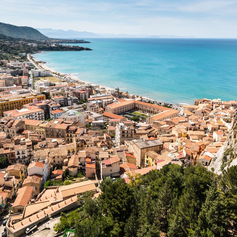 Aerial shot of Cefalù, Sicily