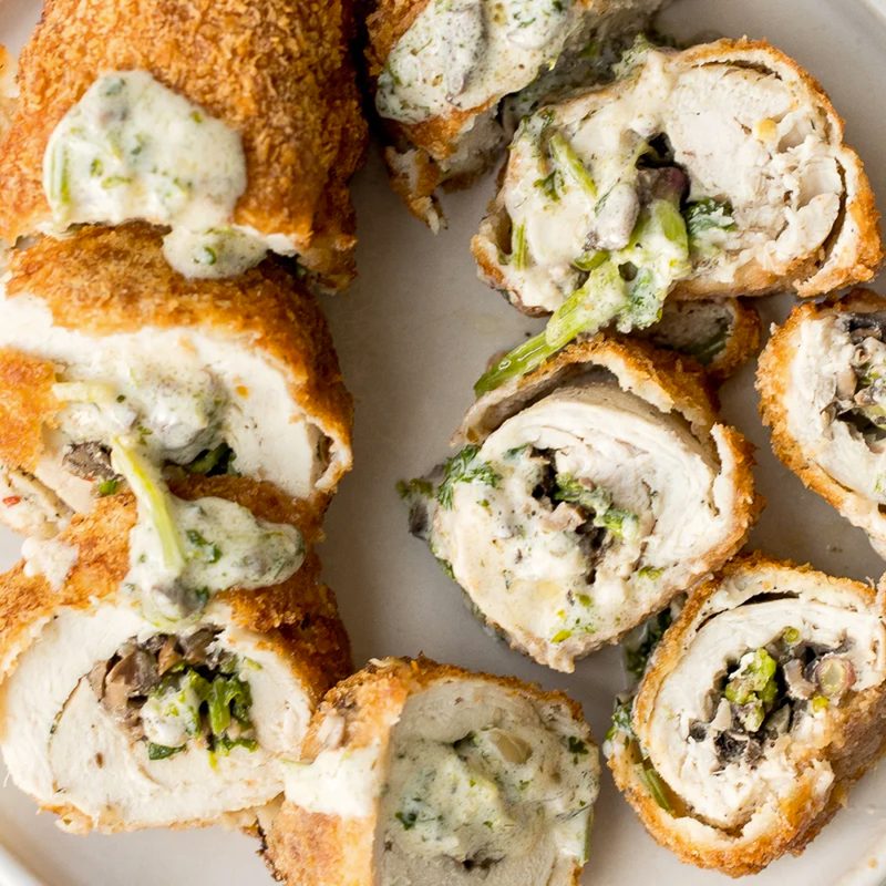 Chicken Roulade on a plate.