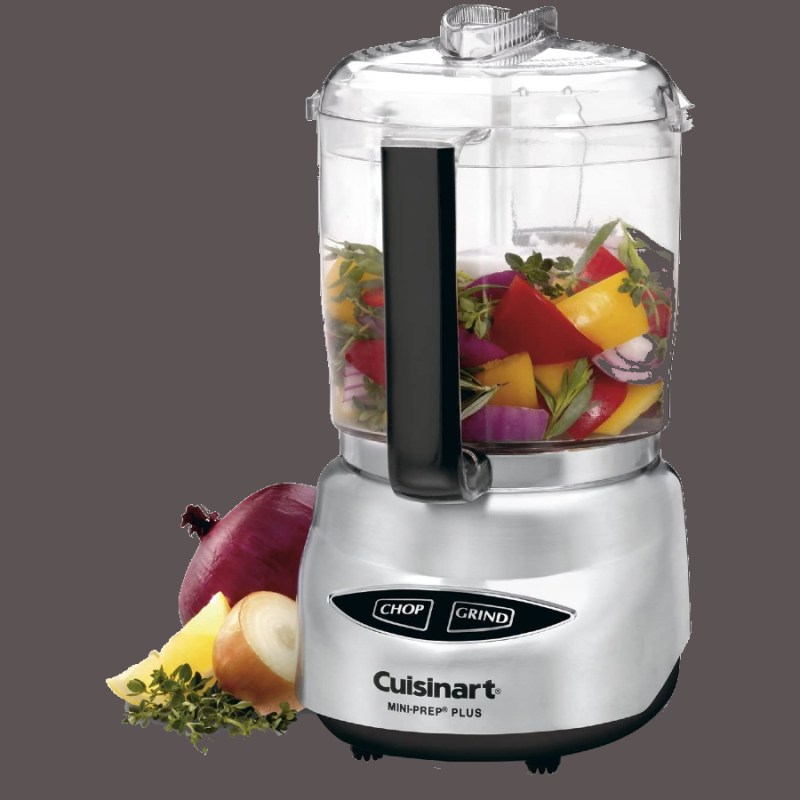 Cuisinart Mini-Prep Plus 4-Cup Food Processor ready to chop veg.
