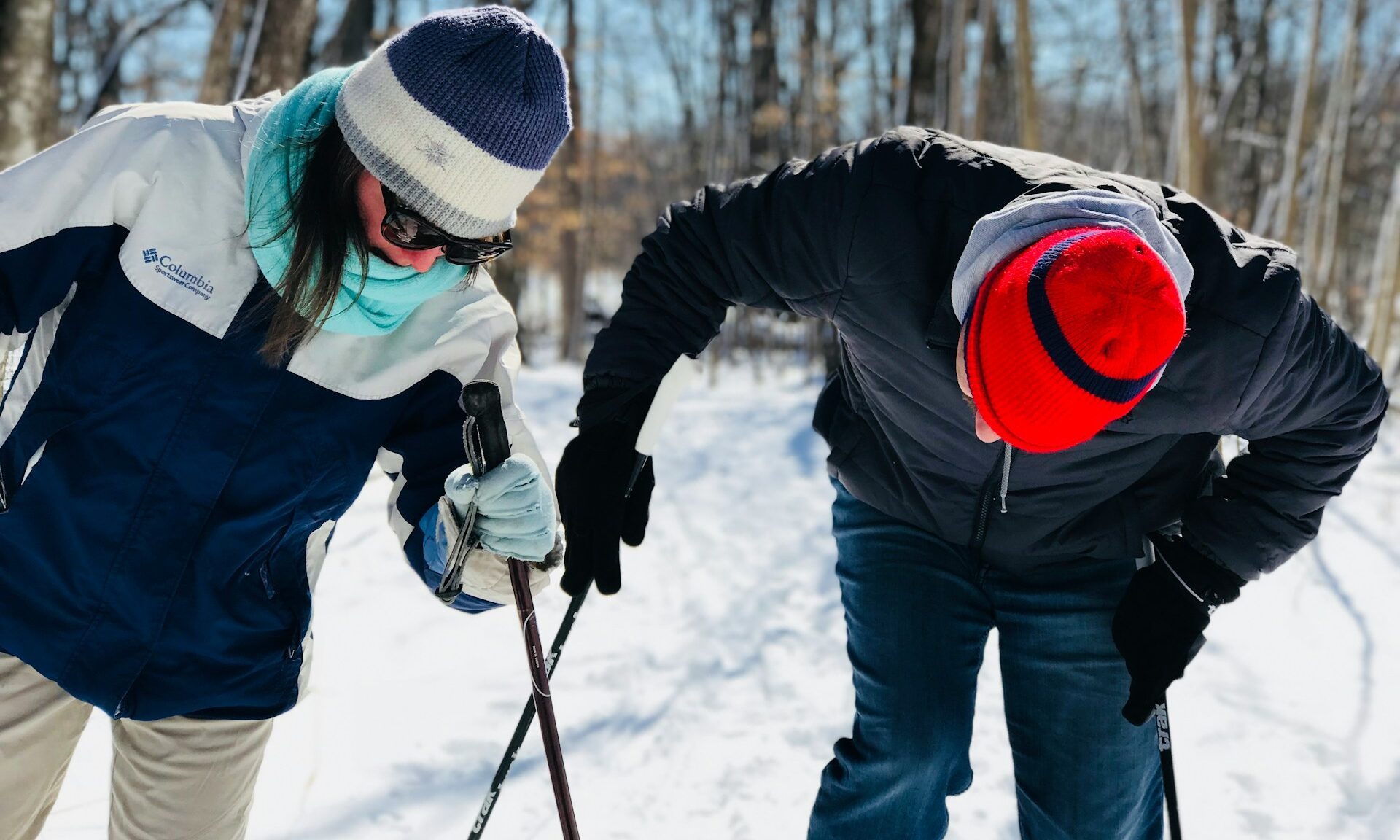 Cross country skiing in the winter