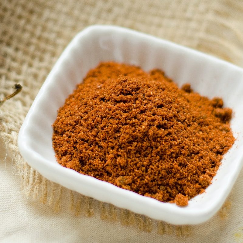 Dish with ground cinnamon
