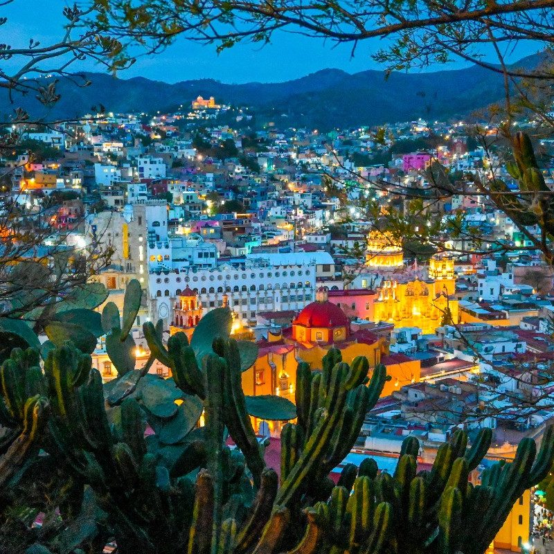 A view of Guanajuato at night