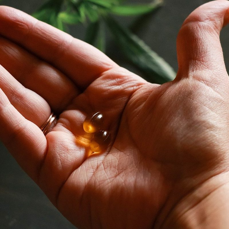 Hemp-derived CBD pills.