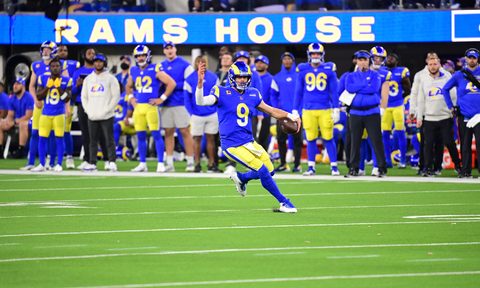 Matthew Stafford (9) of the Los Angeles Rams during the 2022 NFC Wild Card game.