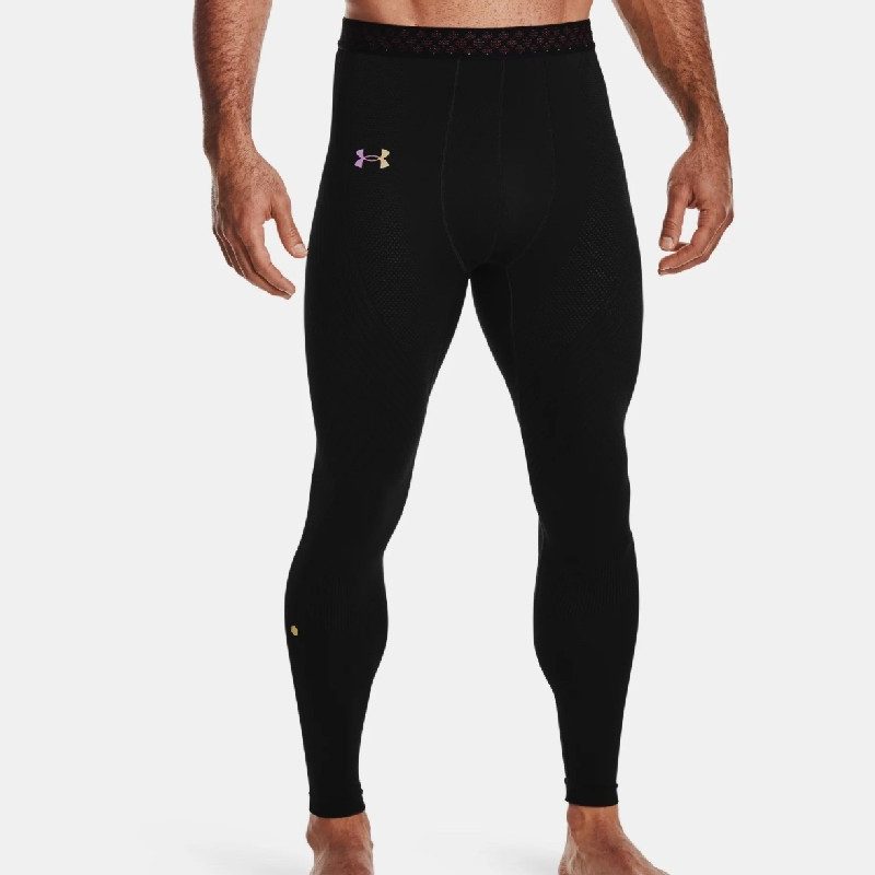 Men's UA RUSH Seamless Black Leggings.