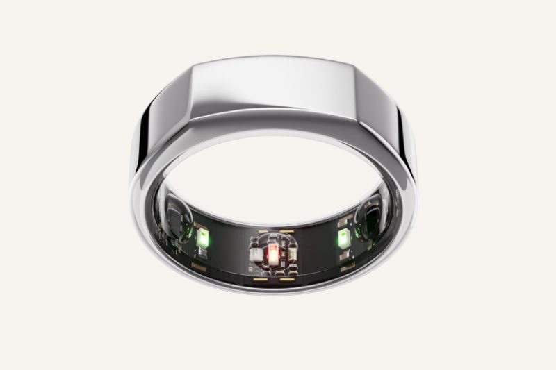 The Oura Ring Generation 3, an angular fitness tracker ring.