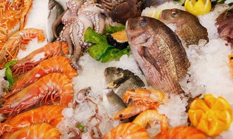 Seafood is high in phosphorus.