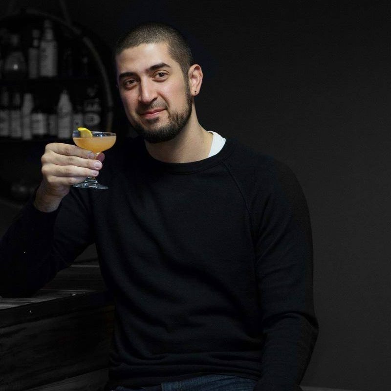 Seth Benhaim with a cocktail.