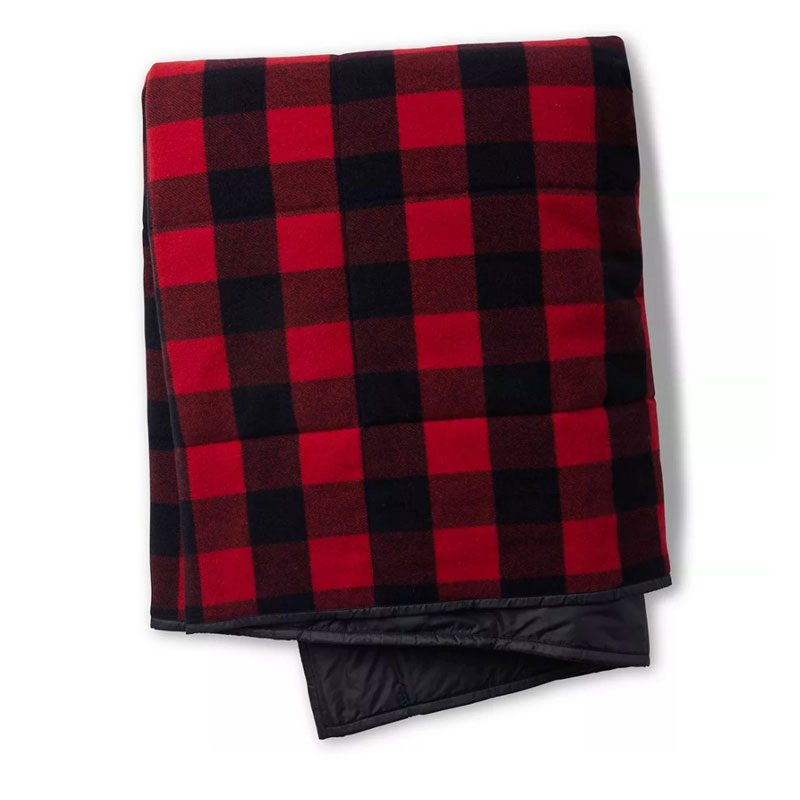 A checkered wool blanket from Smartwool on white background