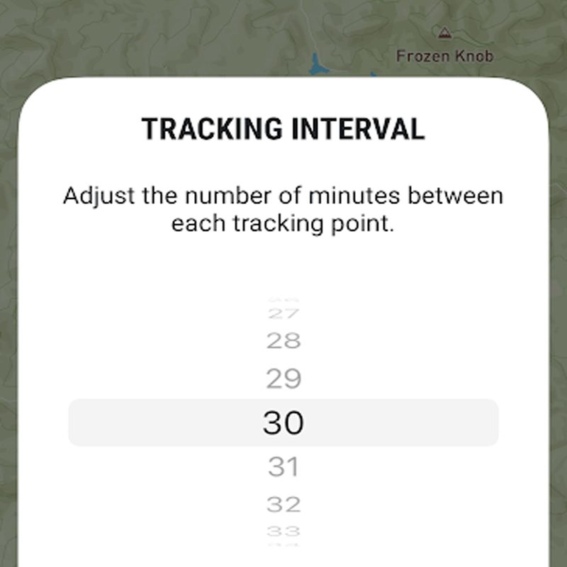 The tracking interval set to 30 minutes.
