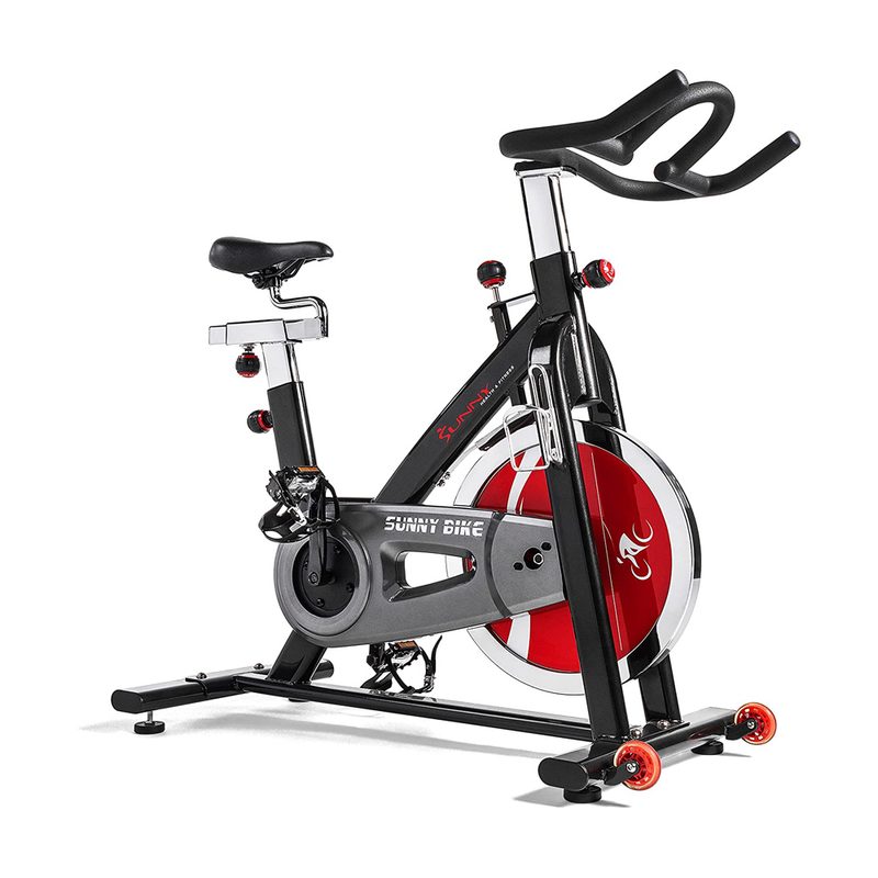An eye-catching Sunny Health & Fitness SF-B1002 Indoor Cycle against a white background.