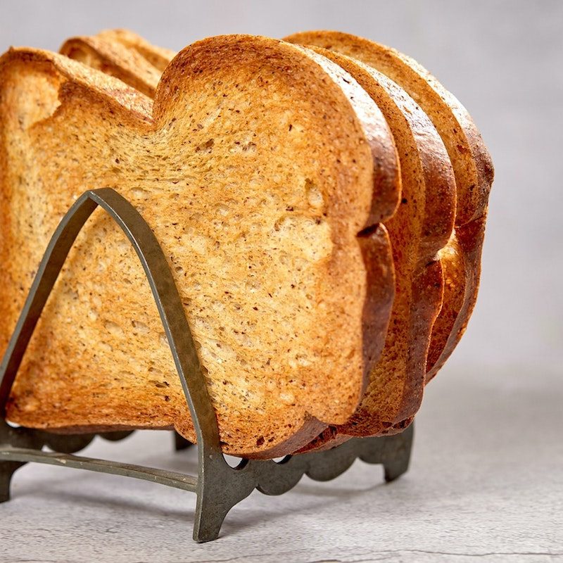 Toast in a bread rack