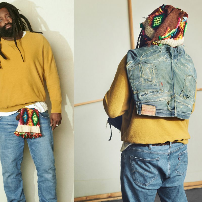 Tremaine Emory sporting the new Levi's '90s denim jeans.