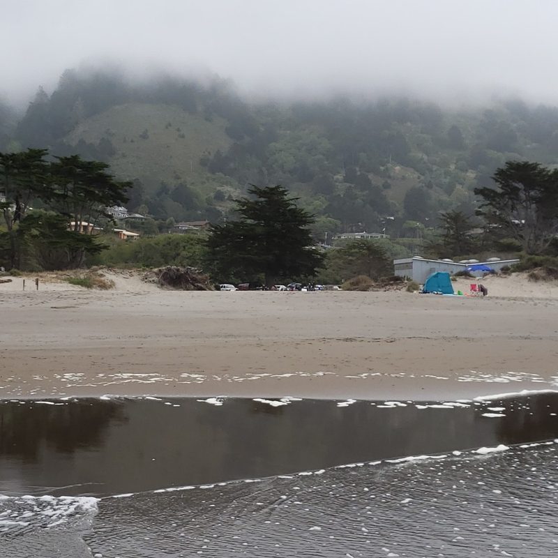 The view of the Marin Hills from Stinson Beach, California.