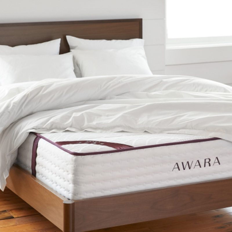 An Awara mattress in a bedroom.