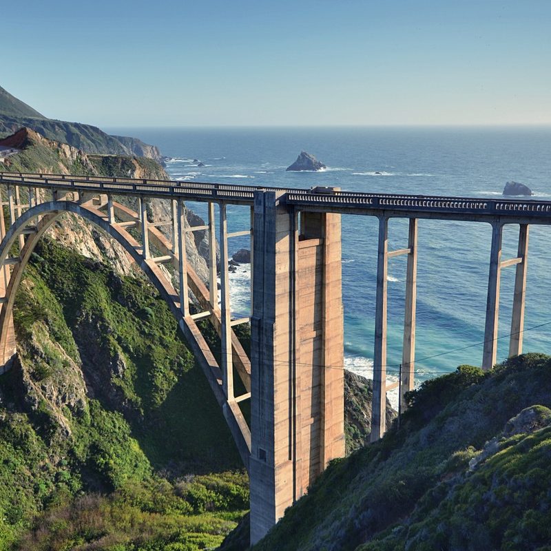 View of the Bixby Creek Bridge in Big Sur, California.