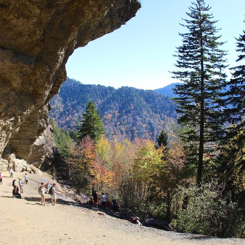 Alum Cave Bluff on the Alum Cave Trail in the Great Smoky Mountains National Park, Tennessee.