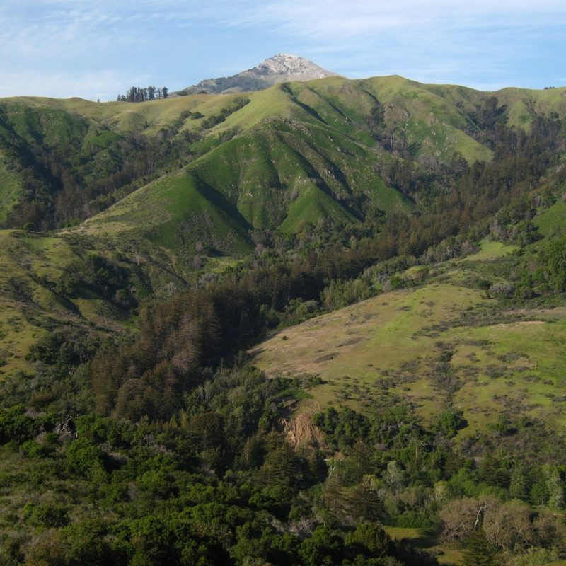 A view of the Santa Lucia Mountains at Andrew Molera State Park in Big Sur, California.