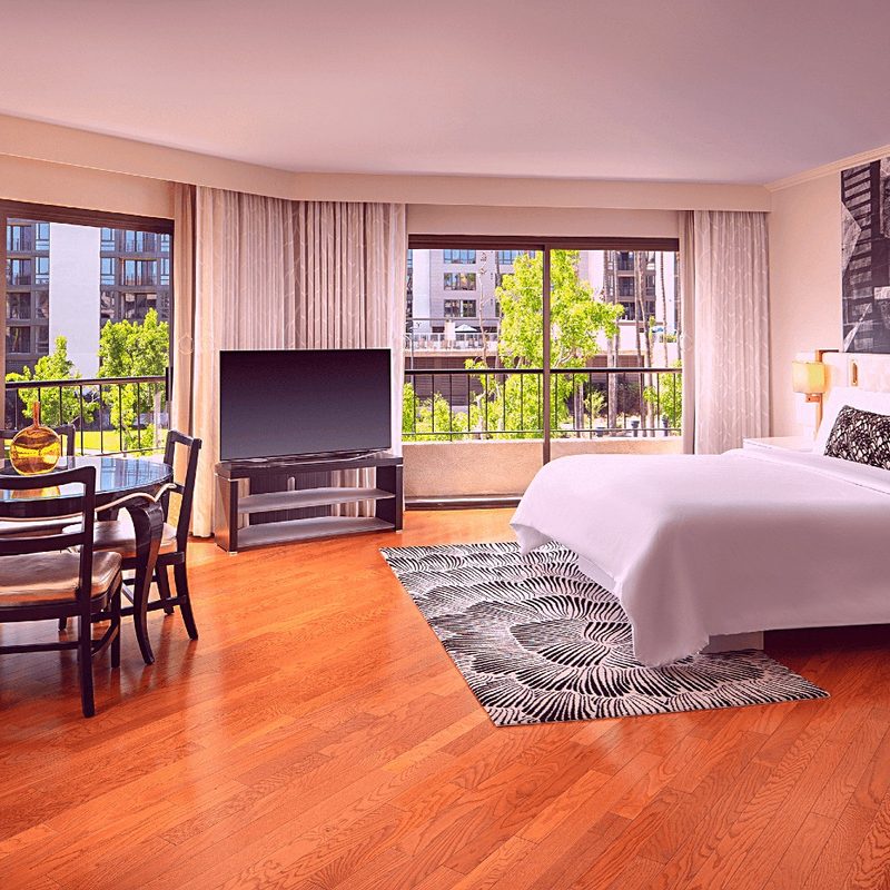 A look inside a suite at the Avenue of the Arts Hotel in Costa Mesa, California.