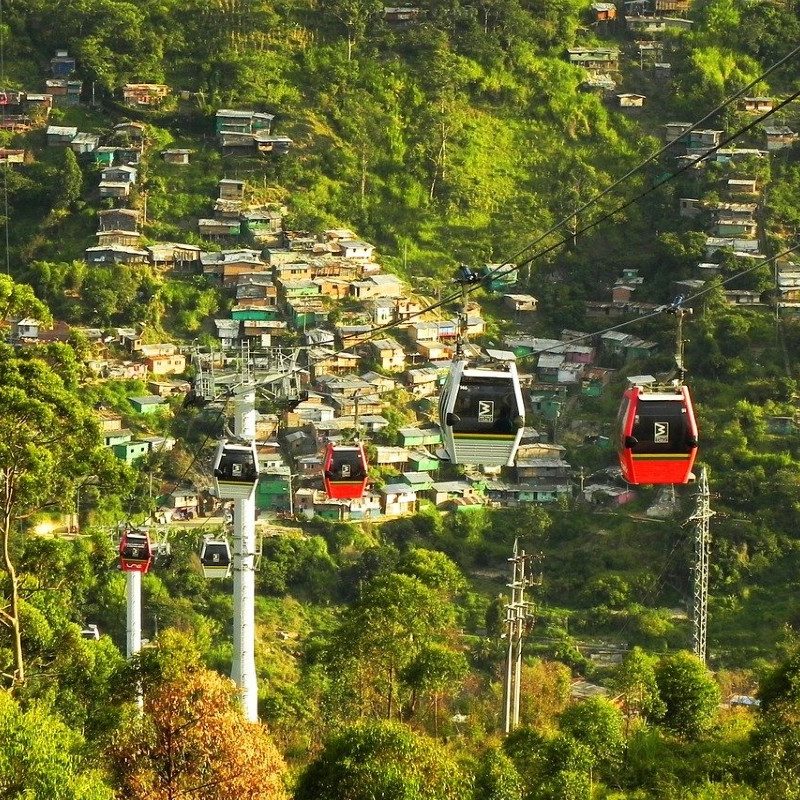 Cable car to Parque Arvi in Medellín.
