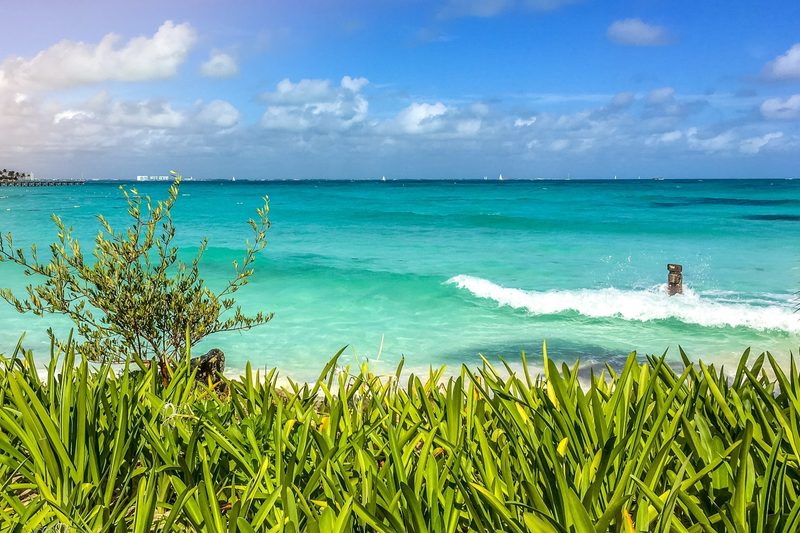 The beach at Cancun, Mexico.