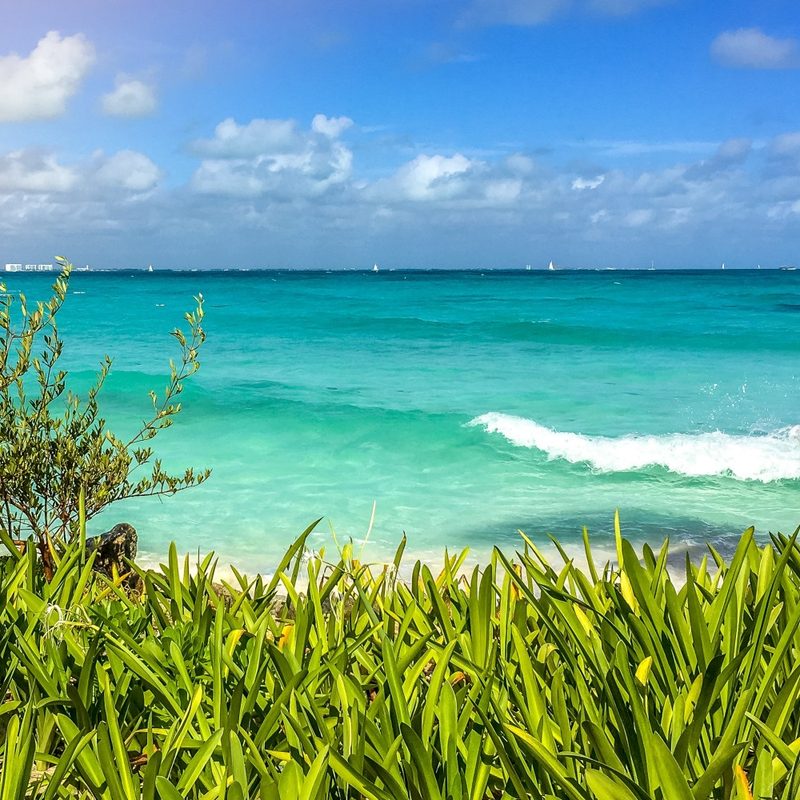 The beach at Cancun, Mexico