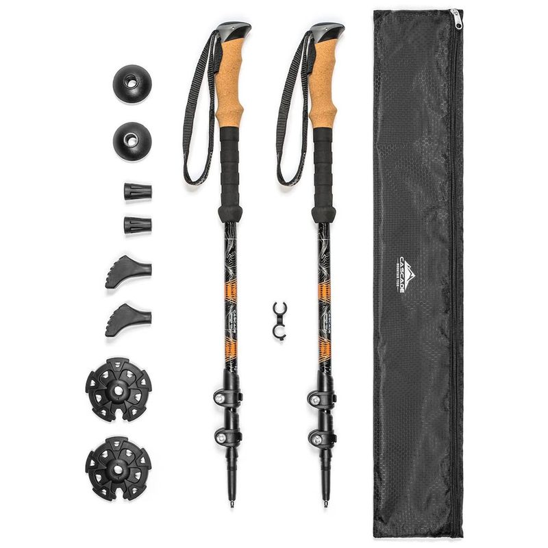 Pair of Cascade Mountain Tech Trekking Poles on a white background.